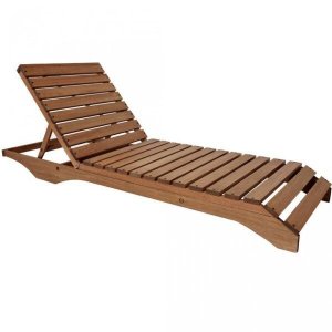 Espreguiçadeira para Jardim em Madeira Maciça Chaise Long 