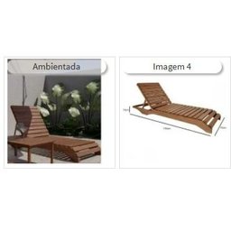 Espreguiçadeira para Jardim em Madeira Maciça Chaise Long  - 10