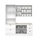 Ver imagem 5 de Cozinha Compacta 3 Peças 100% MDF com Torre Quente 2 Fornos e Tampo para Balcão Pia 120cm Calcare Americana Branco/HP