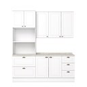 Ver imagem 3 de Cozinha Compacta 3 Peças 100% MDF com Torre Quente 2 Fornos e Tampo para Balcão Pia 120cm Calcare Americana Branco/HP