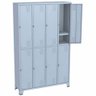Armário Roupeiro de Aço Vestiário Academia 8 Portas C/ Prateleira Locker Cinza - 1