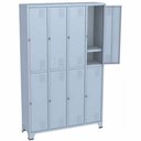 Ver imagem 1 de Armário Roupeiro de Aço Vestiário Academia 8 Portas C/ Prateleira Locker Cinza