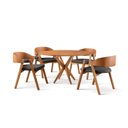 Ver imagem 3 de Conjunto de Mesa Redonda 120cm com 4 Cadeiras Luna Marrom/Preto/Freijó Yescasa