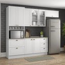 Ver imagem 1 de Cozinha Compacta 4 Peças 100% MDF com Torre Quente 1 Forno e Tampo para Balcão Pia 120cm Calcare Americana Branco/HP