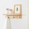 Prateleira de bambu com 3 ganchos de metal - Oikos - 4