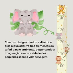 Adesivo de Parede Régua Crescimento Safari Infantil Arte na Arte Adesivo Régua Safari - 3