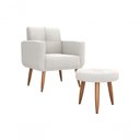 Ver imagem 1 de Kit Poltrona Decorativa Sala + Puff Havana Matrix Bege