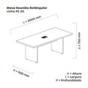Ver imagem 3 de Mesa de Reunião Retangular Pé Painel com Power Box 200x90cm