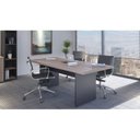 Ver imagem 2 de Mesa de Reunião Retangular Pé Painel com Power Box 200x90cm Marrom/Walnut/Preto