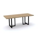 Ver imagem 1 de Mesa de Reunião Retangular Pés em Aço 200CMX90CM PE40 Marrom/Noce Marromle/Preto