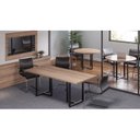 Ver imagem 2 de Mesa de Reunião Retangular Pés em Aço 200CMX90CM PE40 Marrom/Noce Marromle/Preto