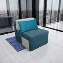 Ver mais imagens de Poltrona Cama Cx_nu que Se Transforma em Sofá Cama de Solteiro em Sued/sarja Azul