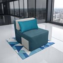 Ver imagem 2 de Poltrona Cama Cx_nu que Se Transforma em Sofá Cama de Solteiro em Sued/sarja Azul