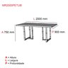 Mesa de Reunião Retangular Pés em Aço 200cmx90cm PE40  - 3