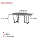 Ver imagem 3 de Mesa de Reunião Retangular Pés em Aço 200CMX90CM PE40 Marrom/Walnut/Preto