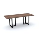 Ver imagem 1 de Mesa de Reunião Retangular Pés em Aço 200CMX90CM PE40 Marrom/Walnut/Preto
