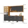 Cozinha Completa Burguesa Premium 11 Portas 5 Gavetas com Vidro 100% Mdf Amadeirado Freijó/grafite - - 4
