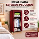 Ver imagem 6 de Closet Portatil Vermelho 148cm Guarda Roupa Dobravél Cabideiro Prateleiras Organizador Roupas Calcad