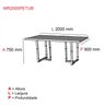 Mesa de Reunião Retangular Pés em Aço 200cmx90cm PE40  - 2
