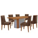 Ver imagem 4 de Mesa de Jantar Isadora Tampo Mdf 6 Cadeiras Isadora Moderna Veludo Marrom Naturalle