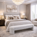 Ver imagem 1 de Recamier Puf Decorativo Fly Cama Casal 138cm Zahav Estofados:cinza
