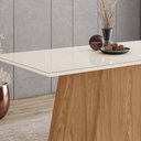 Ver imagem 5 de Mesa de Jantar 6 Lugares 160cm Vidro Canto Reto Valt Nature/off H02 - Mpozenato
