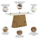 Ver imagem 3 de Mesa de Jantar 6 Lugares 160cm Vidro Canto Reto Valt Nature/off H02 - Mpozenato