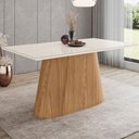 Ver imagem 1 de Mesa de Jantar 6 Lugares 160cm Vidro Canto Reto Valt Nature/off H02 - Mpozenato