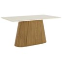 Ver imagem 2 de Mesa de Jantar 6 Lugares 160cm Vidro Canto Reto Valt Nature/off H02 - Mpozenato
