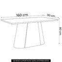 Ver imagem 4 de Mesa de Jantar 6 Lugares 160cm Vidro Canto Reto Valt Nature/off H02 - Mpozenato