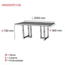 Ver imagem 3 de Mesa de Reunião Retangular 200CMX90CM PE40 Marrom/Noce Marromle/Preto