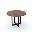 Ver imagem 2 de Mesa de Reunião Redonda 110cm PE40 Marrom/Walnut/Preto