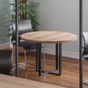 Ver imagem 1 de Mesa de Reunião Redonda 110cm PE40 Marrom/Walnut/Preto