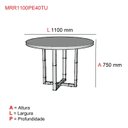 Ver imagem 3 de Mesa de Reunião Redonda 110cm PE40 Marrom/Walnut/Preto