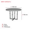 Mesa de Reunião Redonda 110cm PE40  - 3