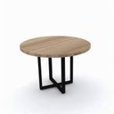 Ver imagem 2 de Mesa de Reunião Redonda 110cm PE40 Marrom/Noce Marromle/Preto