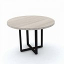 Ver imagem 1 de Mesa de Reunião Redonda Preto/Nogueira Casablanca