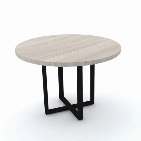Mesa de Reunião Redonda Preto/Nogueira Casablanca