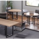 Ver imagem 2 de Mesa de Reunião Redonda Preto/Nogueira Casablanca