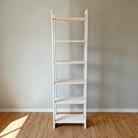 Estante Linea Slim 6 Prateleiras Pinus 53cm Branco Artfactory Design