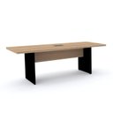 Ver imagem 1 de Mesa de Reunião Retangular Pé Painel 200x90cm com Power Box Marrom/Noce Marromle/Preto