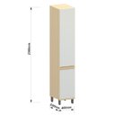Ver imagem 4 de Paneleiro Alto 40 Cm 2 Portas 4 Prateleiras Aurora - Cinza Cristal