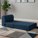 Ver imagem 5 de Poltrona Cama Adele Dobrável em Linho Rústico Azul King House
