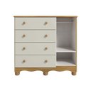 Ver imagem 4 de Cômoda Infantil 1 Porta 4 Gavetas 100% MDF Mimo Espresso Móveis Bege/Off White/Amêndoa
