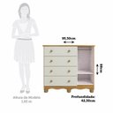 Ver imagem 4 de Cômoda Infantil 1 Porta 4 Gavetas 100% MDF Mimo Espresso Móveis Bege/Off White/Amêndoa