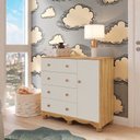 Ver imagem 1 de Cômoda Infantil 1 Porta 4 Gavetas 100% MDF Mimo Espresso Móveis Bege/Off White/Amêndoa