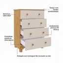 Ver imagem 5 de Cômoda Infantil 1 Porta 4 Gavetas 100% MDF Mimo Espresso Móveis Bege/Off White/Amêndoa