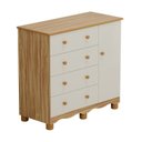 Ver imagem 2 de Cômoda Infantil 1 Porta 4 Gavetas 100% MDF Mimo Espresso Móveis Bege/Off White/Amêndoa