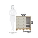 Ver imagem 3 de Cômoda Bebê 1 Porta 4 Gavetas 100% MDF Mimo Espresso Móveis Bege/Amêndoa/Off White