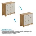 Ver imagem 6 de Cômoda Infantil 1 Porta 4 Gavetas 100% MDF Mimo Espresso Móveis Bege/Off White/Amêndoa